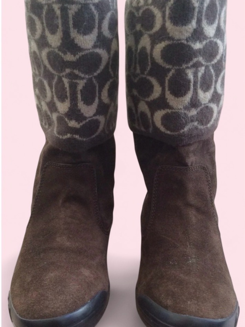 Coach Women's Brown Suede Knee-High Boots - Classic Winter Style